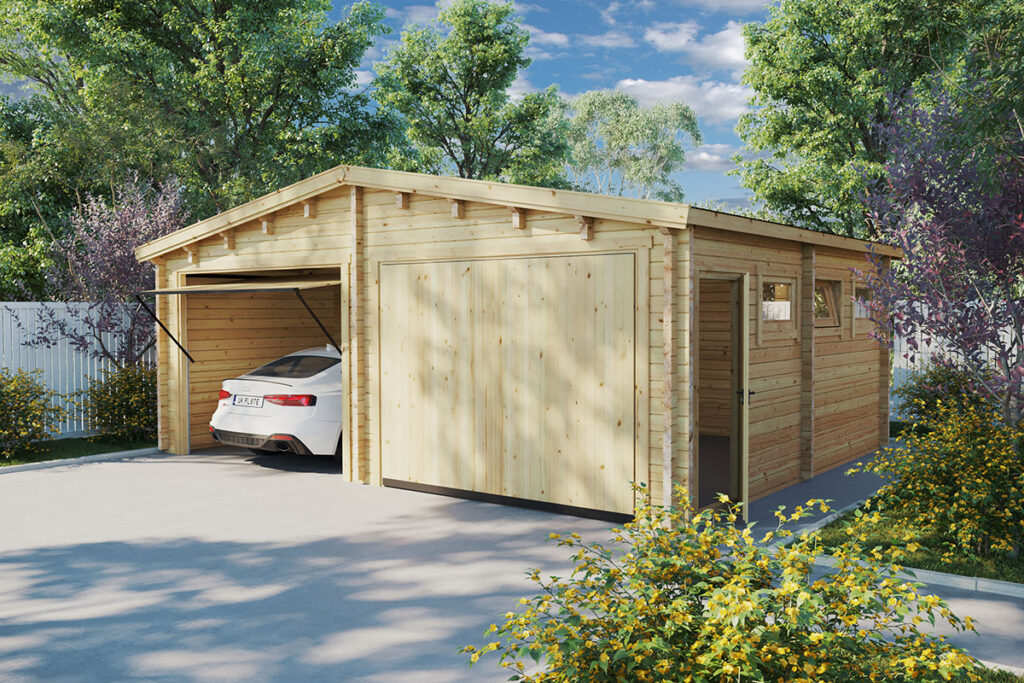 Dubbelgarage E med Vipport 37 m² 7,1 x 5,5 m 70mm