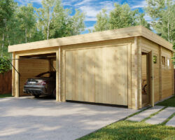 Dubbelgarage F med Vipport 37m² 7,1 x 5,5 m 70mm