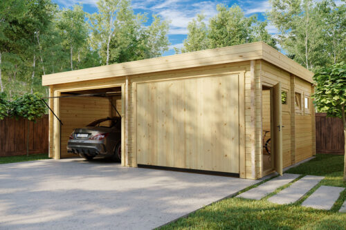 Dubbelgarage F med Vipport 37m² 7,1 x 5,5 m 70mm