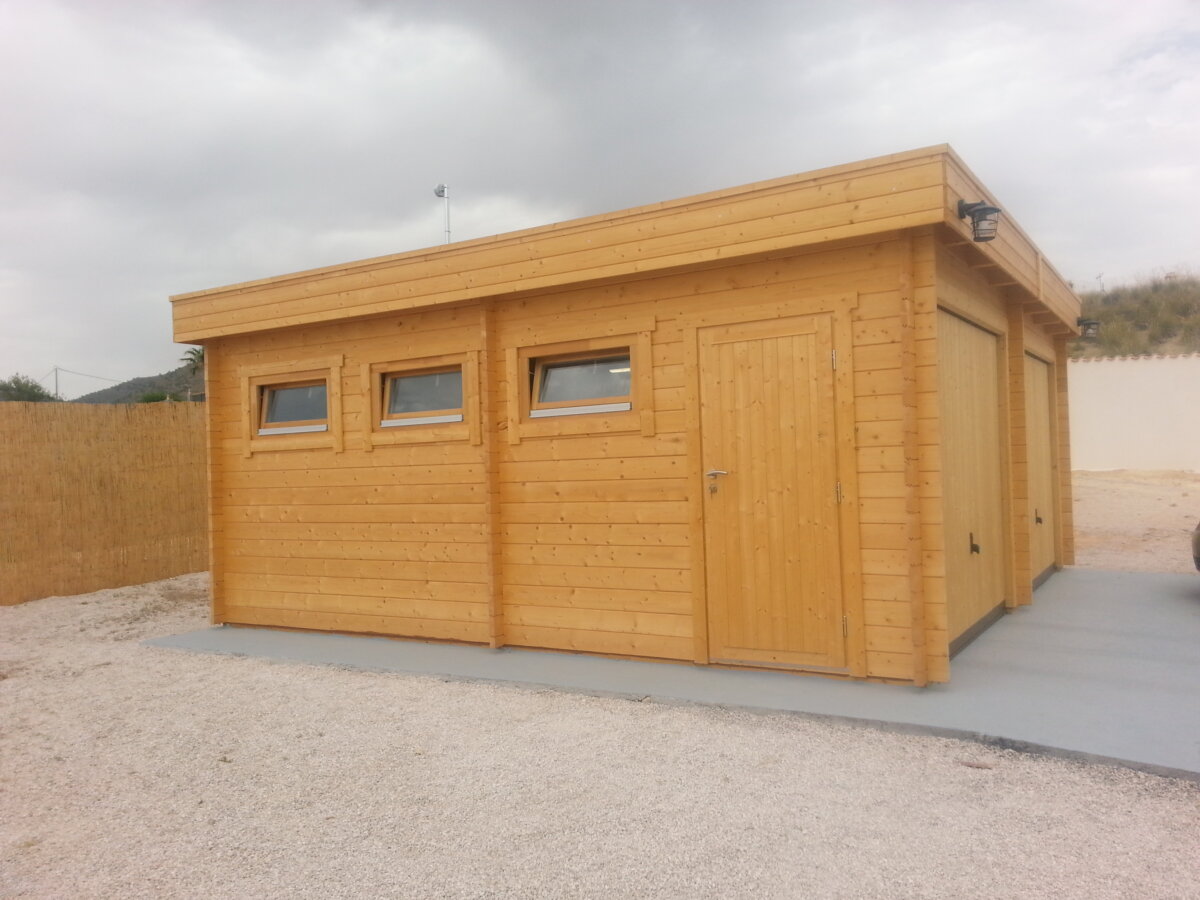 Dubbelgarage F med Vipport 31m² / 5,7 x 5,5 m / 44mm