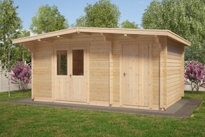 Log cabin with storage Super Otto 15m² / 44mm / 5 x 3 m